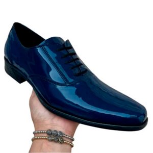 Zapato zanthy shoes de charol marino modelo 113 calzado para caballero estilo vestir azul