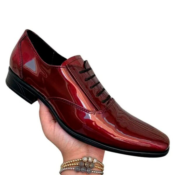 Zapato zanthy shoes de charol vino modelo 113 calzado para caballero estilo vestir