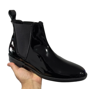 Botín chelsea en charol negro para caballero zanthy shoes modelo 600 botas