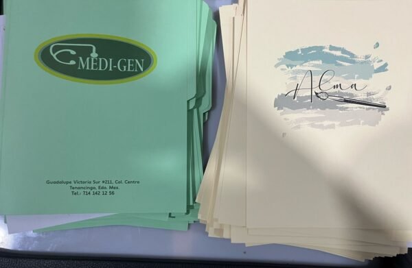 Folder Impreso Personalizados Logo A Color Tamaño Oficio zanthy shoes subli santhy