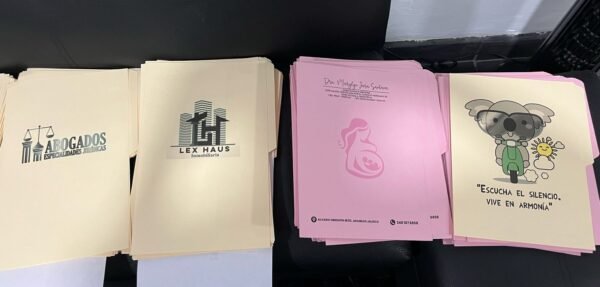 Folder Impreso Personalizados Logo A Color Tamaño Oficio zanthy shoes subli santhy
