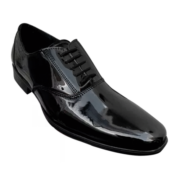 Zapato zanthy shoes de charol negro modelo 113 calzado para caballero estilo vestir