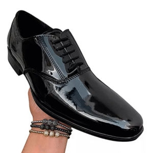 Zapato zanthy shoes de charol negro modelo 113 calzado para caballero estilo vestir