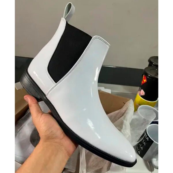 Botín chelsea en charol blanco para caballero zanthy shoes modelo 600 botas mariachi