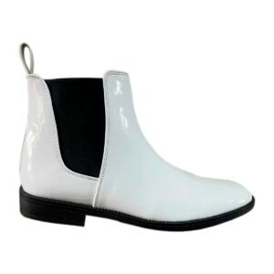 Botín chelsea en charol blanco para caballero zanthy shoes modelo 600 botas mariachi