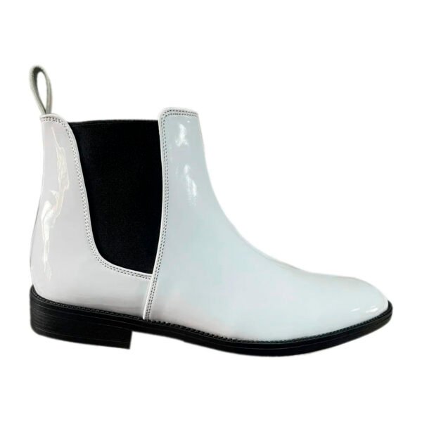 Botín chelsea en charol blanco para caballero zanthy shoes modelo 600 botas mariachi