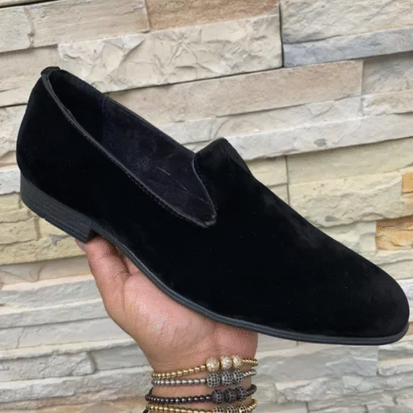 Zapato zanthy shoes de felpa negro modelo 02 loafer mocasin slipper calzado para caballero estilo vestir