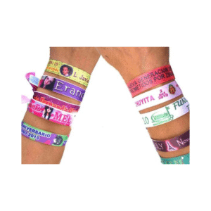 Pulseras 15 mm de Tela Personalizadas Logo, Marca, Campaña, Xv, Boda, Eventos zanthy shoes subli santhy