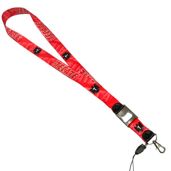 Porta Gafete Lanyard Cerveza Tecate con destapador Portagafete Portacredencial