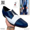 Zapato zanthy shoes de charol marino blanco modelo 300 calzado para caballero estilo pachuco